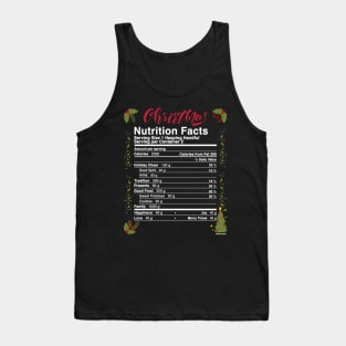 Christmas Nutritional Facts Family matching Pajamas  Funny Food Idea For Xmas Tank Top